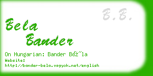 bela bander business card